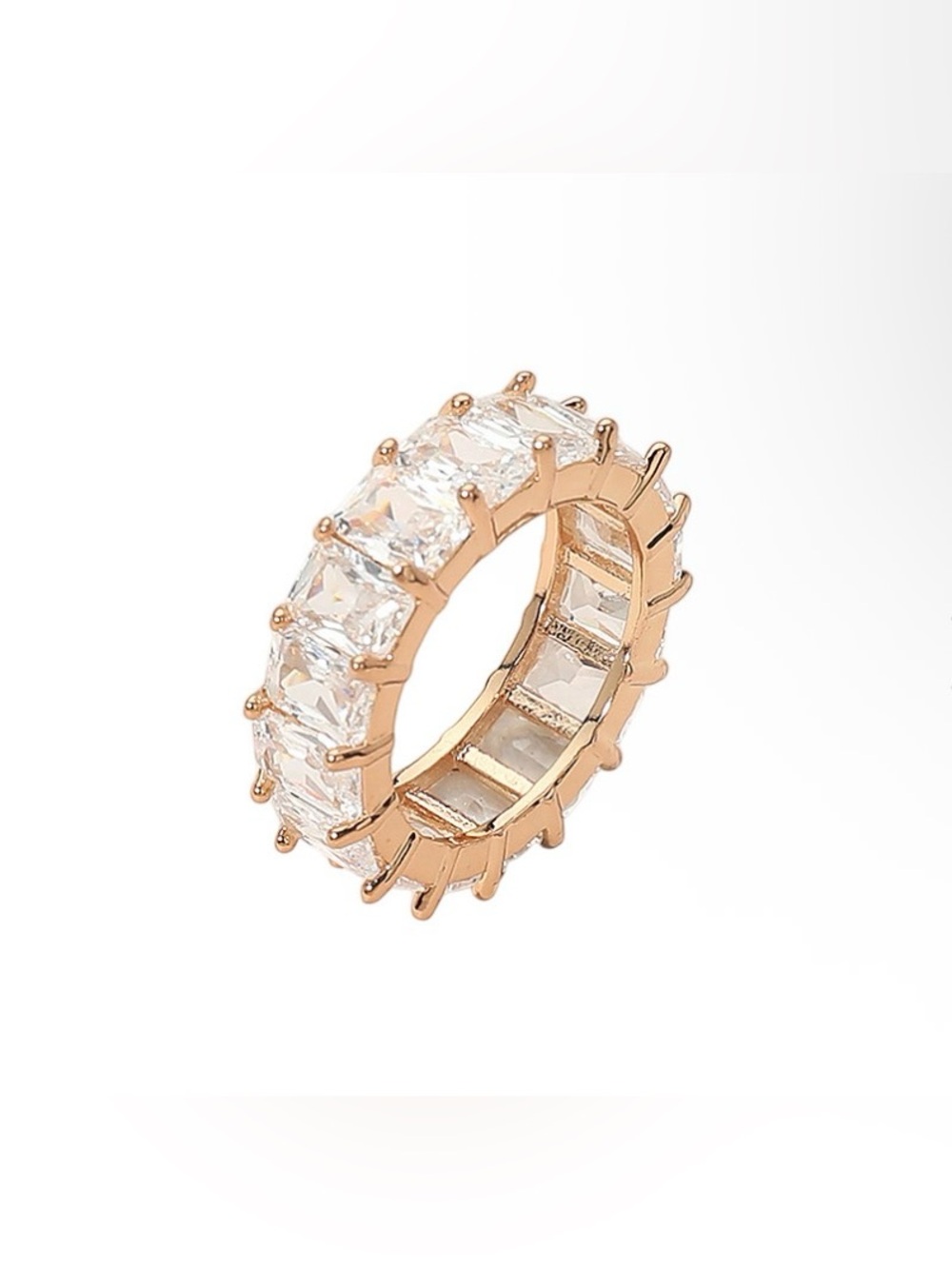 Rose Gold Eternity Ring with Clear Stones